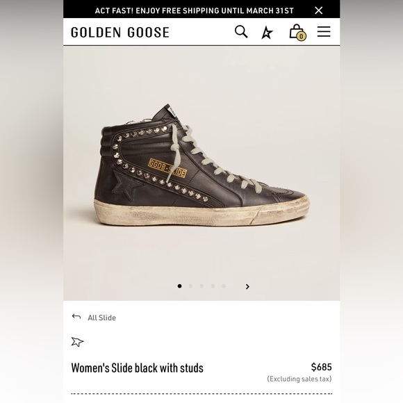 Golden Goose Shoes - EUC • Golden Goose • Women’s Slide Black Leather With Studs • 8